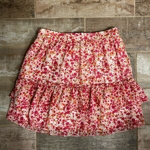 🆕NWT JCrew Factory Tiered ruffle mini floral print elastic waist skirt